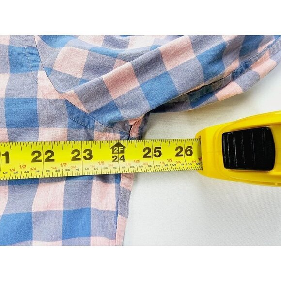 J. Crew Slim Stretch Size XL Men's Blue Pink Check Button Down Long Sleeve Shirt - Picture 2 of 11